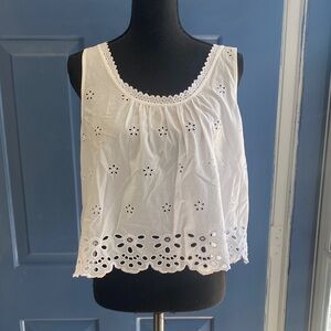 Old Navy White Eyelet Sleeveless Blouse